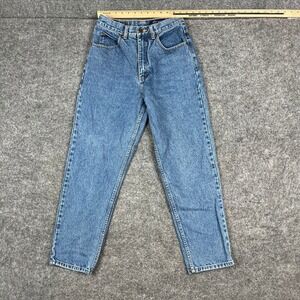 Eddie Bauer Jeans Womens Size 8P Blue Cotton Classic Fit High Rise Mom Tapered